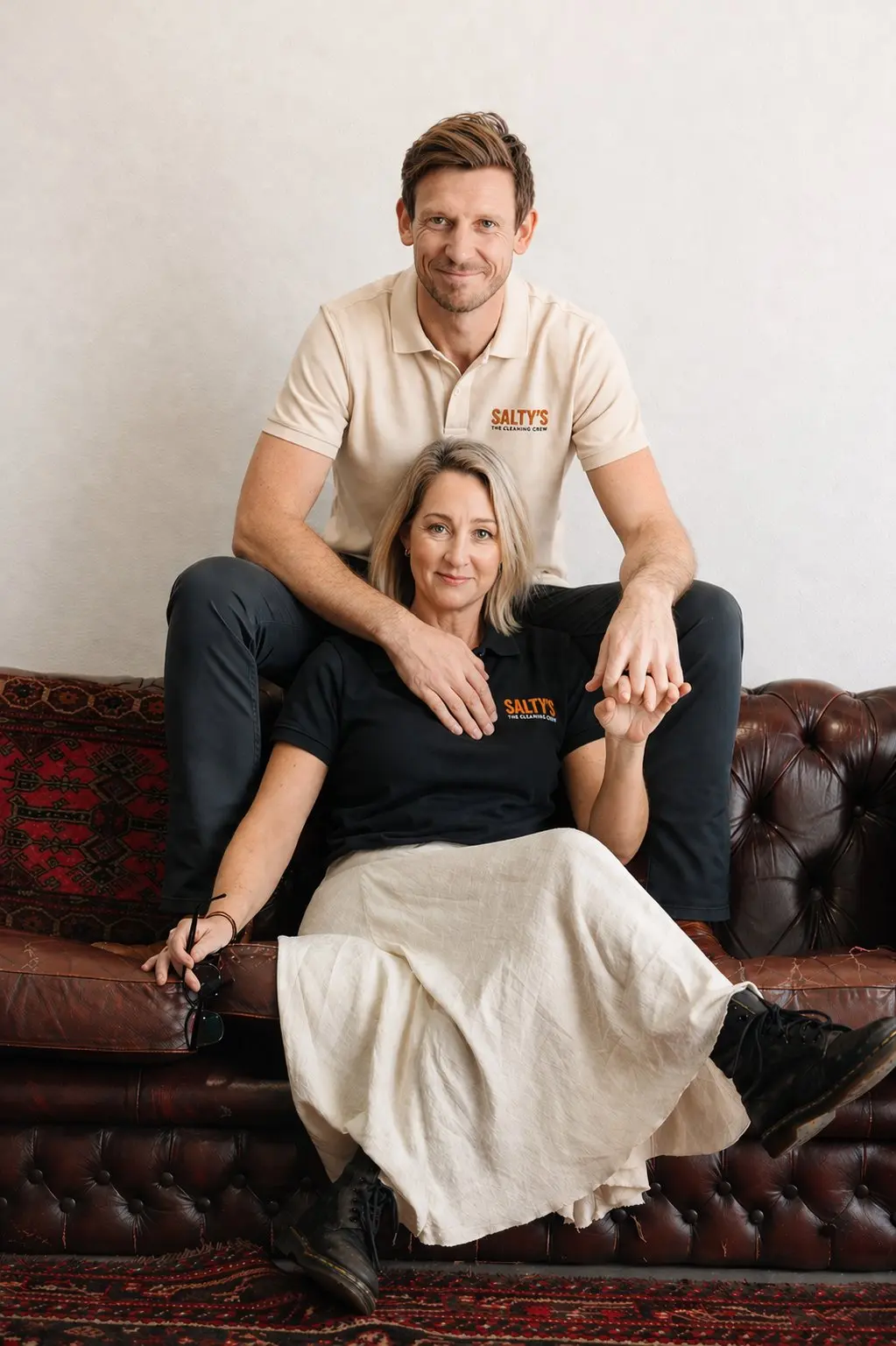 Mat and Aly, founders of Saltys The Cleaning Crew, Sunshine Coast